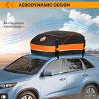 Sailnovo Rooftop Cargo Carrier, 15 Cubic Waterproof Soft-Shell Car Roof Cargo Carrier for Top of Vehicle with/Without Roof Rack, Car Top Carrier with Anti-Slip Mat, Safety Hooks & Storage Bag