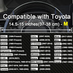 West Llama Customized Auto Car Steering Wheel Cover for Toyota Rav4 Corolla Camry Highlander(Diamond Quilted-Black+Blue-Stand