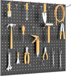 100PCS Metal Pegboard Wall Organizer, 30×60cm Pegboard Panels Tool Organizer Kit, Peg Board Utility Tool Storage for Garage W