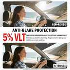2PCS 59.06X5.91 Inch Car Window Tint Film Kit 5% VLT,Anti-Glare Car Front Windshield Tint Strip with Knife & Scraper,Cuttable Automotive Window Tints Kit Cars Accessories