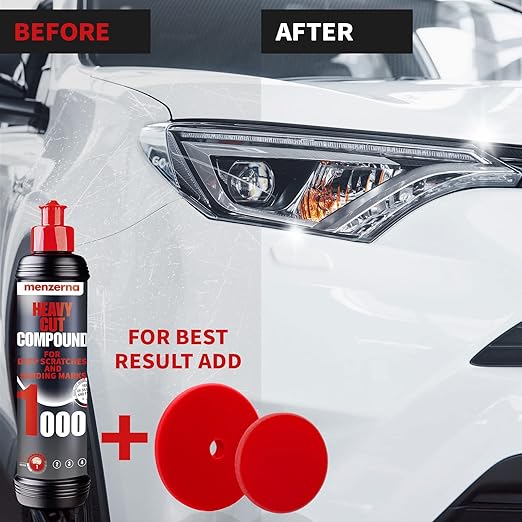 menzerna Heavy Cut Compound 1000" I Abrasive Polishing Compound for Deep Scratches, Sanding Marks, Swirls & Holograms I Buffing and Polishing Compound for Scratch Repair I Silicone Free I 8 fl oz.