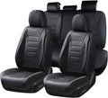 Coverado Seat Covers Full Set, Car Seat Cover Black, Seat Covers for Cars, Car Seat Protector, Nappa Leather Car Seat Cushion