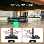 Ultenic Cordless Vacuum Cleaner, 550W 50Kpa Stick Vacuum with Car Dashboard Screen, Tangle-Free Brush for Pet Hair, Max 45min