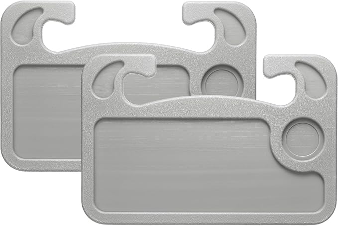 HARFINGTON 2 Pcs 2 in 1 Car Steering Wheel Tray Car Food Trays Auto Steering Wheel Under Table Desk for Eating Food Drink Laptop Writing Work, Grey