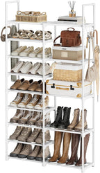 WOWLIVE 9 Tiers White Shoe Rack for Closet Shoe Rack Storage Organizer for Entryway 30-35 Pairs Stackable Shoe Shelf for Fron