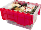 Akro-Mils KeepBox 12 Gallon Storage Container, Nesting and Stackable Plastic Storage Box with Lid Attached, Clear Tote for Ga