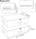 iwill CREATE PRO Folding Breathable Underbed Storage Bins with Lids, Wardrobe Closet Clothing Blanket, Shoes, Toys Organizer 
