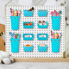 Yookeer 20 Pcs Pegboard Bins and Cups with Hooks and Loops Peg Assortment Organizer Accessories Various Tool Organizer Pegboa