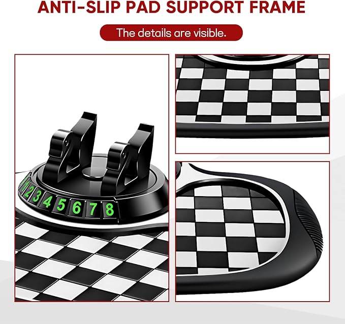 Wuyaoyao Multifunction Car Anti-Slip Mat Auto Phone Holder, PVC Car Dashboard Non-Slip Pad Phone Mount with Temporary Parking