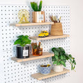 Solid Wood Pegboard Shelf, Pegboard Shelves with Pegboard Hooks, Pegboard Accessories for Craft Room, Garage, Gaming Room, 4 