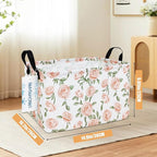 LANGYASHAN Rectangular Storage Bin Collapse Canvas Fabric Cartoon Storage Basket with Handles for Organizing Home Kitchen Boy