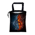 Car Trash Bag Music Note in Fire and Water Leak-Proof Waterproof Car Garbage Bag with Drawstring Foldable Canvas Trash Bin with Adjustable Buckle for Car Accessories, Travelling, Camping