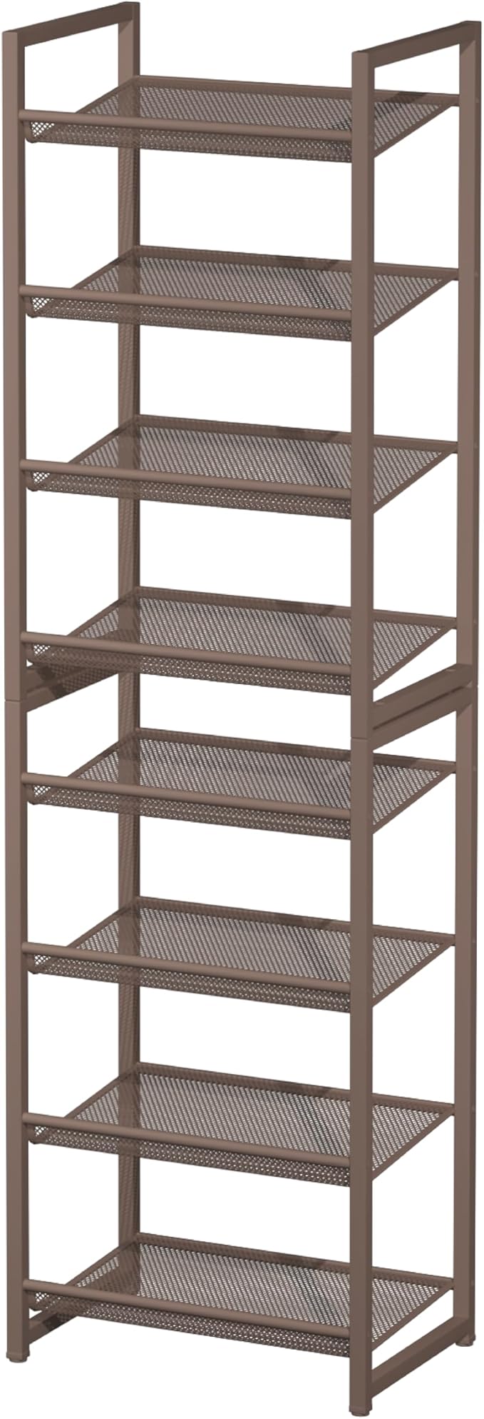 Tall Narrow Shoe Rack, 8 Tier Stackable Shoe Stand for 16-20 Pairs, Heavy Duty Shoe Organizer for Small Space Closet Bedroom,