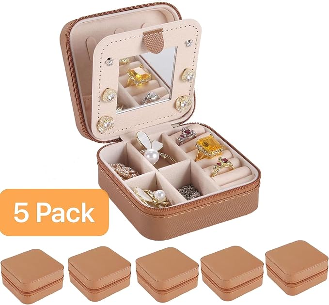 KElofoN Travel jewelry case Travel jewelry box Travel Jewelry Organizer Small Jewelry Organizer Box for Girls Women with Mirr