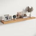 RICHFOCUS Elm Floating Shelves for Wall - 48" W x 9.3" D Rustic Solid Wood Shelves with Invisible Bracket, Wall-Mounted for L