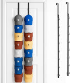SWTYMIKI Over Door Hat Organizer - 2 Packs Metal Wall Mounted Hat Rack with 16 Hooks Design, Hanging Baseball Cap Organizer S