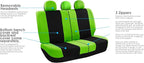 FH Group Light & Breezy Cloth Car Seat Covers, 7 Seater Three Row Set- Airbag & Split Ready -Universal for Cars Trucks and SU