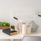 IRIS USA 32 Qt Stackable Plastic Storage Bins with Lids, 4 Pack - BPA-Free, Made in USA - See-Through Organizing Solution, La