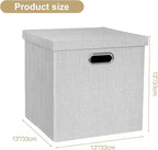 Posprica Storage Bins with Lids,13×13×13 Foldable Storage Cube Baskets Boxes Fabric Drawers for Closet Shelf Cabinet Bookcase