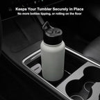 Gen 1 Cup Holder Insert for Tesla Model Y 2021–2024 & Model 3 2021–2023 ONLY – Center Console Organizer – Fits 26–32 oz Large