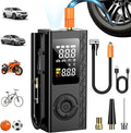Tire Inflator Portable Air Compressor, 150PSI Cordless Air Pump For Car Tires, Bike Pump, Motorcycle, Balls with Digital Pressure Gauge, LED Light and Auto Shut-Off Function, Car Accessories, Black