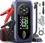 YaberAuto 9-in-1 Jump Starter with Air Compressor 4500A 150PSI Car Battery Jump Starter (9L Gas/8L Diesel), 12V Jump Box Car