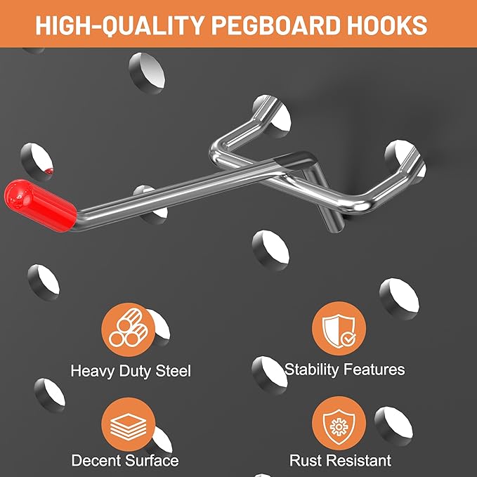 Ultrawall 120-Piece Pegboard Hooks Set, Peg Board Organizer Accessories with Bins for Hanging Various Tools in Garage, Kitche