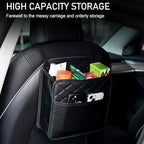 LXUNYI Car Seat Organizer,2 Pack Waterproof Pu Leather Backseat Car Organizer and Storage Bag Foldable Universal Hanging Car Seat Back Organizers for Kids & Adults Car Travel Accessories（Black）