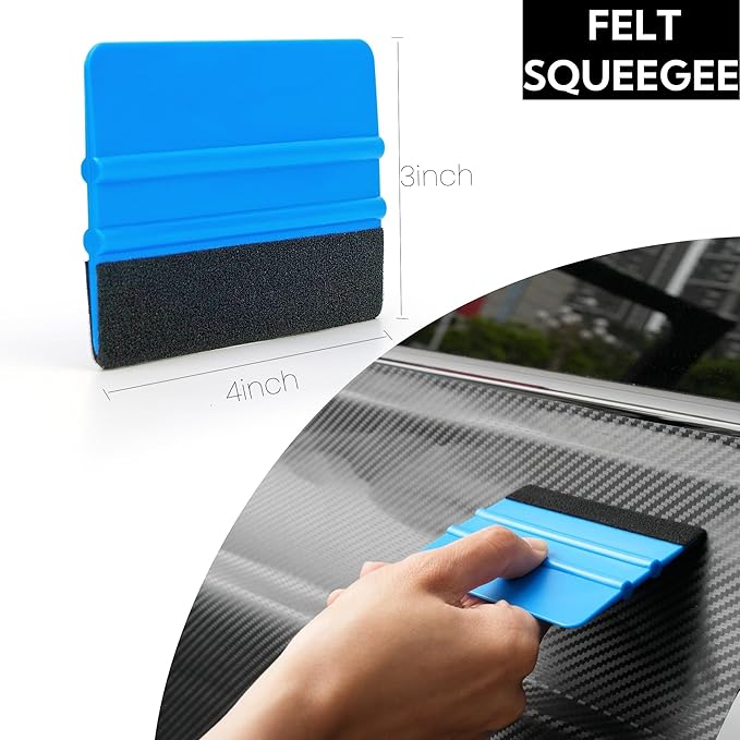 Vinyl Wrap & Window Tint Tool Kit – 12Piece with 1200W Heat Gun, Felt Edge Squeegee, Glass Squeegee, Edge Trimmer, and Precision Knife Cutter for Car Wraps, Window Film, PPF, Decals, and Graphics