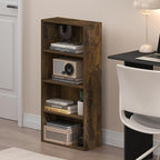 Furinno Basic Book Shelf, 4-Tier Bookcase with Open Shelf, Bookshelf, Cube Storage Organizer, 7 x 17 x 35, for Living Room, B