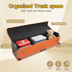 Car Trunk Organizer, Collapsible Sturdy Trunk Storage Container with Lid and Handle Large Leather Car Trunk Storage (Orange, 39