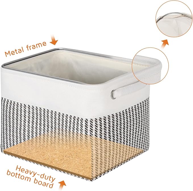 Kntiwiwo Foldable Storage Bin Collapsible Fabric Storage Basket Cube with Durable Handles Closet Organizer Bins for Organizin