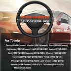 XHRING Car Steering Wheel Cover for Toyota Camry Rav4 Corolla Highlander Sienna CHR Avalon FJ Land Cruiser Yaris SE XSE LE Hybrid XLE TRD Cross Limited Platinum Accessories, 2026 Leather Black-M