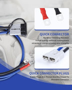 SAFEMATE 00 Gauge 30 FT Heavy Duty Jumper Cables - 1500Amp Booster Jumper Cable for Car, SUV and Trucks Battery - Quick Connect, Blue