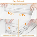 Yieach 8 Pack Clear Expandable Deep Drawer Separators From 15 to 21'' - 3.2 Inch Tall Acrylic Drawer Dividers for Clothes,Dre