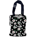 White Daisy Car Garbage Bag,Waterproof Small Car Trash Bag Hanging Back of Seat,Drawstring Hanging Car Trash Bag with Adjustable Buckle for Car Accessories