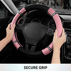 Road Comfort Leather Steering Wheel Cover – Premium Anti-Slip Car Steering Wheel Grip Cover – Universal Fit for 14.5”–15.5” C