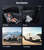 Wigoo 2026 Upgrade 8PCS Full Set Window Sunshade for Tesla Model Y Juniper 2025-2026 [7-Layer Cooler & Blacker, Ice-Crystal Tech] with Windshield for Sun Block, Baby, Camping, Privacy Napping, Relax