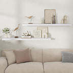 Fun Memories Rustic Floating Wall Shelves, Wall Mounted Wood Storage & Display Shelves for Bathroom, Bedroom, Living Room or 