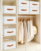 Homsorout Clothes Organizers and Storage - 4/5/7 Grids Fabric Jeans Organizer with Handles, Foldable Closet Organizers Divide