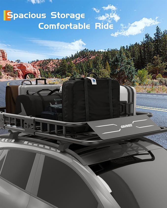 GarveeLife 84 in x 39 in Universal Roof Rack Basket, 200 LBS Capacity Rooftop Cargo Carrier Basket with Extension Luggage Rack Heavy Duty for SUVs, Trucks, Vehicles