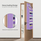Univivi 5-Shelf Fabric Door Storage Over Door Hanging Organizer with 4 Large Pockets and 3 Small PVC Pockets Nursery Closet C