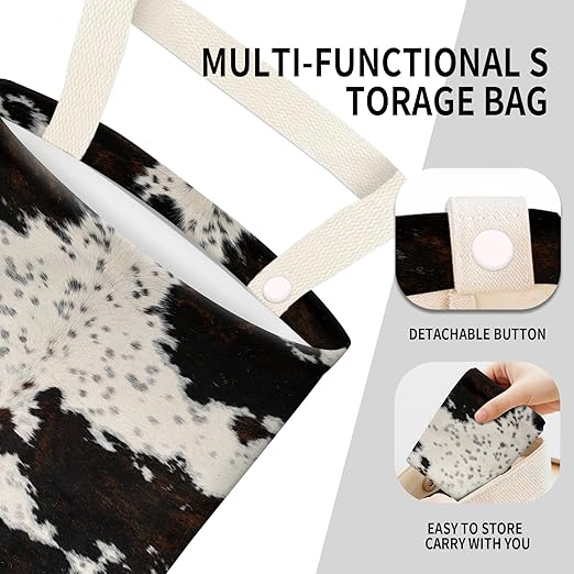 Car Garbage Can, Seat Back Hanging Cute Car Trash Can Bag, Car Organizer and Storage Bag for Travelling, Outdoor Cute Cowhide Pattern