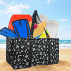 NGIL Extra Large Utility Tote Reusable Grocery Bag Oversized Collapsible for Groceries, Storage, Picnic, Beach (Printed Paws-Black)
