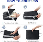 Compression Packing Cubes, 10 Set Packing Cubes for Travel Compression, Lightweight Compressible Package Organizer for Carry 