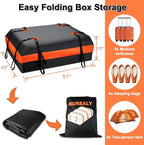 15 Cubic Premium Rooftop Cargo Carrier, Waterproof Car Roof Bag for All Cars with/Without Rack, Heavy Duty Car Roof Cargo Carrier with Anti-Slip Mat, 6 Door Hooks, Luggage Lock