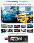 4K 3 Channel Dash Cam Front and Rear,4K+2.5K+1080P Dash Camera for Cars Inside,3.2" Screen Dash Camera for Cars, WiFi APP Con
