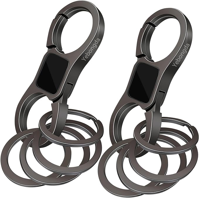 Key Chain Quick Release Spring 2 Pack with 4 Key Rings Heavy Duty Keychain Organizer for Men and Women