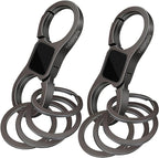 Key Chain Quick Release Spring 2 Pack with 4 Key Rings Heavy Duty Keychain Organizer for Men and Women