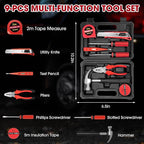 Roadside Car Emergency Kit, Winter Car Safety Kit with 10FT Jumper Cables, Tow Strap, Tool Kit, Reflective Warning Triangle, 